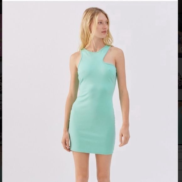 NWT Urban Outfitters Womens Bodycon Mini Dress M Mint Green Knit - Picture 1 of 7
